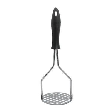 Imagem de Amassador de Batatas Premium, Aço Inoxidável com Cabo Preto, 23cm de Comprimento, Ideal para Batatas, Legumes e Feijão