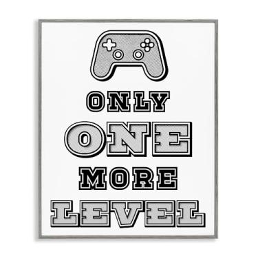 Imagem de Stupell Industries Arte giclée emoldurada branca One Level Motivational Gamer, design de Marcus Prime, 20 x 16