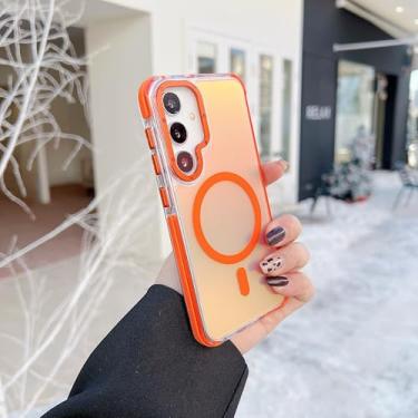 Imagem de MVVKKY Capa de celular colorida de pelúcia para Samsung S24 FE (para Samsung S24 FE/laranja)