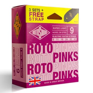 Imagem de Encordoamento Guitarra Rotosound - Roto Pinks Triple Packs - R9 - .009/.042-3 Sets