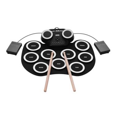 Imagem de ZJchao Almofada de Bateria Eletrônica Portátil de Enrolar Tambor Digital de Silicone Com Alto-falantes Embutidos Pedais Monitoramento de Fone de Ouvido Luz Colorida Conjunto de