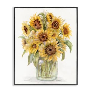 Imagem de Stupell Industries Buquê de girassol em aquarelas arte giclée emoldurada cinza, design por Patti Bishop, 76 x 61 cm