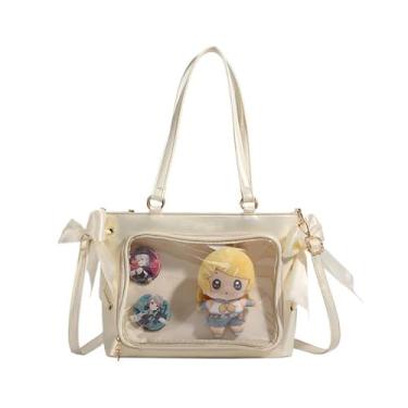Imagem de KeAiDMon Ita Bag Bolsa tiracolo bolsa de ombro bolsa mensageiro Pins Display para mulheres, Branco, Small