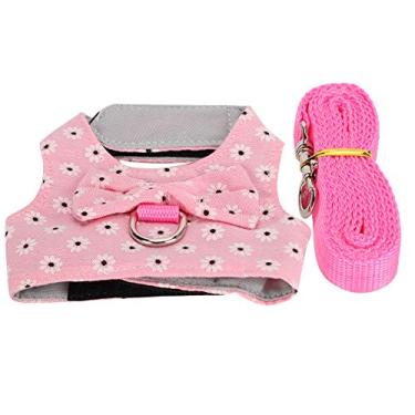 Imagem de Yctze Arnês de Colete Macio para Coelhos Com Chumbo – Coleira Confortável para Animais de Estimação Pequenos, como Hamsters, Coelhos e Outros Animais Pequenos (S)