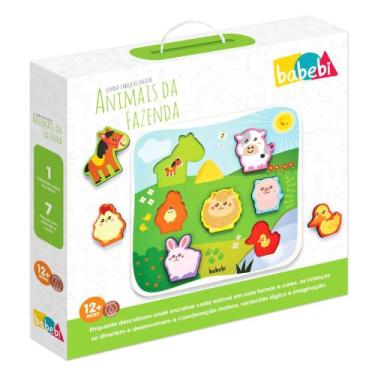 Imagem de Quebra-Cabeça Animais da Fazenda Brinquedo Educativo - Babebi