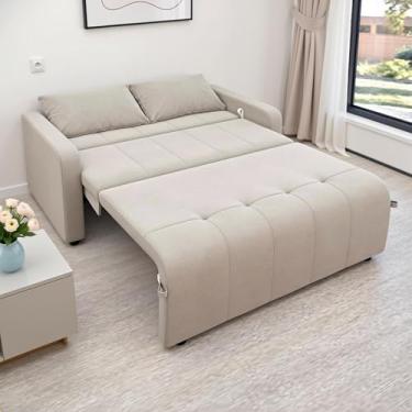 Imagem de Sofa Cama Amora New 3 Lugares Suede Veludo Sofisticado (Bege)