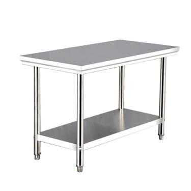Imagem de Mesa de aço inoxidável para preparação e trabalho, mesa de cozinha comercial de metal para preparação de alimentos, mesa de trabalho para restaurante, casa e hotel (80 x 60 x 80 cm/31,4 x 23,6 x 31,4
