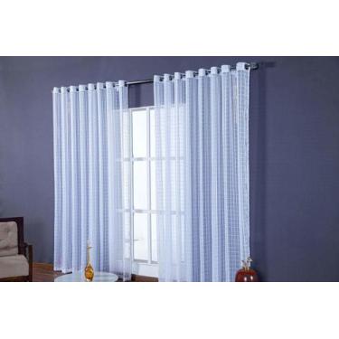 Imagem de Cortina Voal Quadriculado Branco 4,00X2,50 - B.F Confecçoes, Varão, Vo