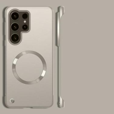 Imagem de Capa magnética ultrafina sem moldura em PC para Samsung S25 Ultra, S24 Plus, S23 FE, S22 FE, S24 Ultra, com acabamento metálico fosco (para S24/Dourado Titânio).