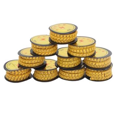 Imagem de Fio de identificação de cabo Marcações claras à prova de óleo de PVC Tubo antiderrapante de 0 a 9 números para computadores eletrônicos Redes elétricas Solução de rotulagem (6m²)