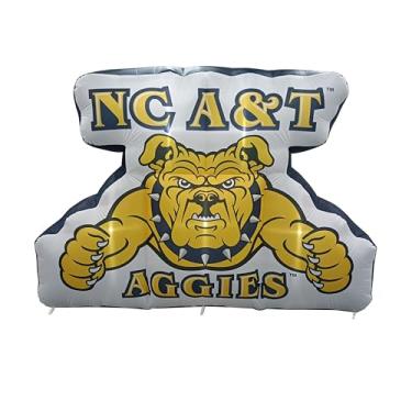 Imagem de FANMATS Mascote inflável HBCU North Carolina A&T Aggies - Display inflável autoinflável, ventilador e cordões embutidos, logotipo oficial da equipe - mostre seu espírito durante todo o ano