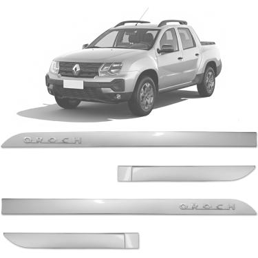 Imagem de Jogo de Friso Lateral Oroch 2016 a 2025 Prata Etoile Alto Relevo