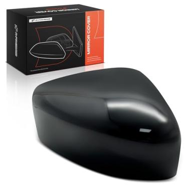 Imagem de A-Premium Tampa do espelho retrovisor do lado do passageiro - compatível com Nissan Versa Versa Note 2015 2016 2017 2018 2019 - Preto liso, sem furo de seta