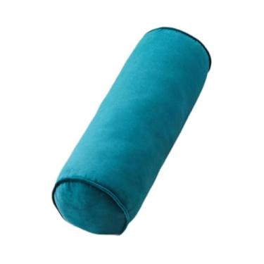 Imagem de FVDPWYE Travesseiro Cervical em Formato de Rolo, Ideal para Assistir TV na Cama e Dormir na Cama com Apoio para os Tornozelos e Coluna Vertebral, Azul