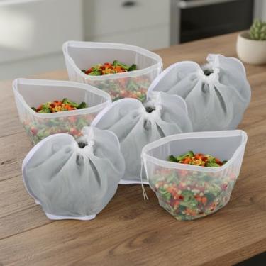 Imagem de MBAIYO Saco de 6 panos de queijo para coar, saco de leite de nozes reutilizável multiuso sacos de coar para cozinha coar bolinhos de aveia recheios saco de espremer leite aipo suco nozes saco