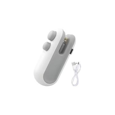 Imagem de Mini Seladora de Embalagem Manual Portátil, Plástico, 10cm x 5cm, com Imã, Pilhas AA, Aquecimento Rápido 3 Segundos, 45g