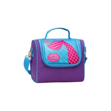 Imagem de Lancheira Térmica Infantil de Costas Escolar, Estampa Joaninha, Poliéster, 19x11x23cm, com Detalhes 3D