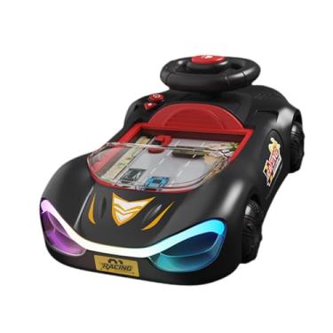 Imagem de KiBcsLic Volante de carro de aventura com música e luz, brinquedo interativo e portátil de simulação de direção para crianças pequenas, Vermelho Preto