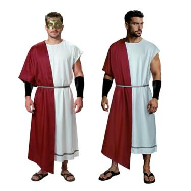 Imagem de One·HSYZ Fantasia masculina de deus grego para fantasia de Halloween conjunto de acessórios para cosplay (médio)