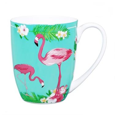 Imagem de LanHong Caneca de café de porcelana flamingos-mugs de 354 g caneca de café animal caneca de café fofa flamingos-Cups presente para amigo colega pai mãe