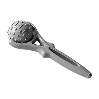 Imagem de harayaa Rolo de massagem com textura para automassagem, ideal para exercícios físicos. Leve, compacto e fácil de usar nas pernas, Cinza