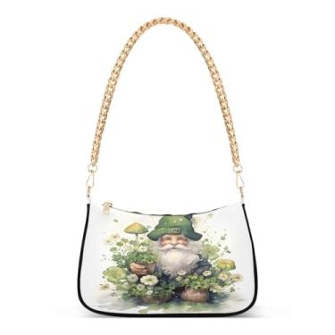 Imagem de CEBUGI Bolsas transversais para mulheres, bolsa de ombro para gnomos do dia de São Patrício, bolsa de mão elegante com alça de corrente