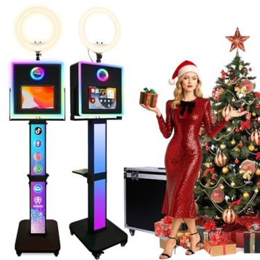 Imagem de RDYMONKEY Cabine fotográfica para todos os iPad e para câmera com logotipo personalizado Dualuse para selfie, suporte para controle de aplicativo, anel de luz RGB, caixa de luz de sincronização de