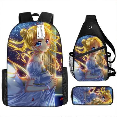 Imagem de Conjunto escolar Sailors Moons Tsukinos Usagis para crianças, 3 unidades