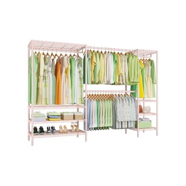 Imagem de Ulif E11 Suporte para roupas resistentes, rack de roupas independente de metal e sistema organizador de armário com 8 prateleiras e 4 varões, (73 cm - 97 cm (L) x 37 cm P x 180 cm A, carga 469 kg