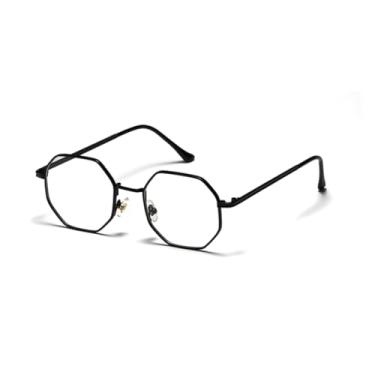 Imagem de Óculos de sol de armação pequena masculino, redondo, retrô, óculos de sol feminino, de metal, preto, roxo, marrom, unissex(1)