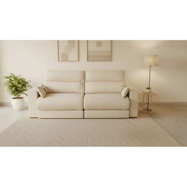 Imagem de Sofá Retrátil e Reclinável Berlin Luxo Almofadas em Fibras Siliconadas e Bipartida 2,10M