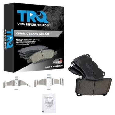 Imagem de TRQ Kit de pastilhas de freio de cerâmica Posi frontal para ATS/CTS/CTS/G8/Genesis Coupe/GT/Impreza/Lancer Evolution/Mustang/Regal/S60/STS/V70/WRX STI