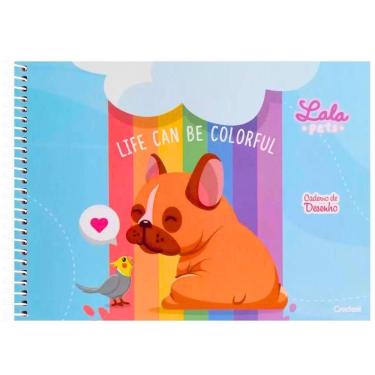 Imagem de Caderno De Desenho Espiral Capa Dura Milimetrado Lala Pets 60 Folhas Credeal Estampa 4
