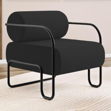 Imagem de Poltrona Decorativa Orgânica Living Miska Veludo Preto - Desk Design