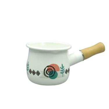 Imagem de Panela de leite esmaltada, panelas e frigideiras esmaltadas multiuso superfície antiaderente fácil de limpar Panela esmaltada multiuso para ferver cozinhar sopas de aquecimento Molhos de leite para