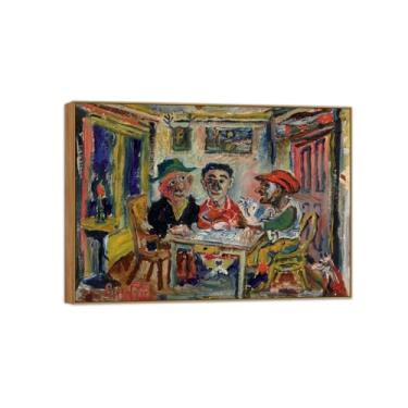 Imagem de David Burliuk famosas impressões em tela de arte de parede prontas para pendurar. Tocando. Pintura de moldura de madeira para decoração de sala de estar 70 x 100 cm 27 x 39 pol