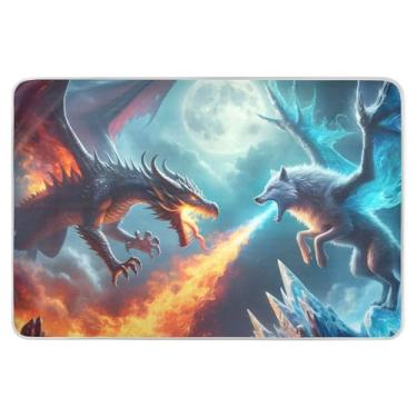 Imagem de Almofadas abstratas para incontinência de lobo dragão laváveis com 3 camadas, almofadas de parto grandes 86 cm x 132 cm para adultos, crianças e animais de estimação