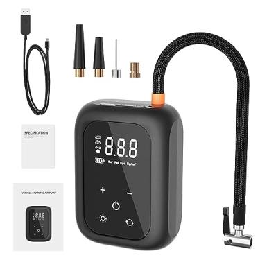 Imagem de Bomba de Ar Sem Fio para Carro 150PSI Compressor Multifuncional Inflador Elétrico Portátil Pneus Banco Energia com 6 Modos Inflação Luz LED Função Desligamento Automático Moto Bicicleta Bolas