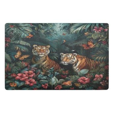 Imagem de Tapete absorvente para entrada de animais da selva tropical, tapetes para entrada, decoração de varanda frontal ao ar livre