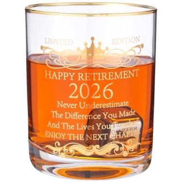 Imagem de COFOZA Presentes de aposentadoria 2026 para mulheres homens colega de trabalho Boss Uncle33oz copo grande copo de bebida de uísque inspiratioanal presente aposentado nunca subestime a diferença que