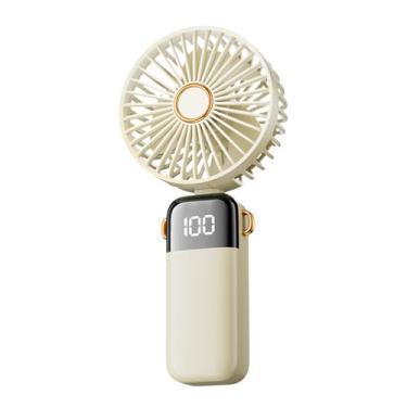 Imagem de Ventilador Elétrico Portátil de Mão Resfriamento Desktop Pescoço Suspenso Interior Redução Ruído Silencioso Turbina 12000RPM Vento Ajustável Suporte para Celular Carregamento Type-C