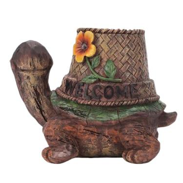 Imagem de Fafeicy Luz Solar de Tartaruga, para Decoração de Jardim Ao Ar Livre, Pátio, Estatueta de Tartaruga de Resina Com Função de Sensor Automático, Painel Solar e Bateria Incluída