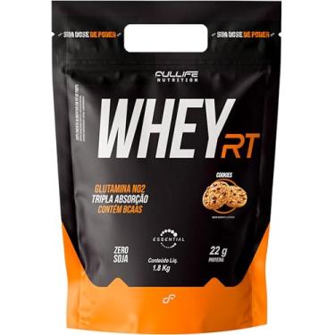 Imagem de Fullife Nutrition, Whey protein concentrado RT, 22g de proteína, Sabor Cookies, Pouch, 1,8 kilos • 45 Doses