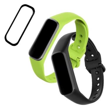 Imagem de 2 Pulseiras de Silicone marca 123smart Compativel com Galaxy Fit 2 Sm-r220 + Pelicula 3d nanogel