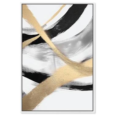 Imagem de Midas Arc Waves II Impressão em tela moderna decoração de parede por Art Remedy, moldura branca, 25 x 38 cm