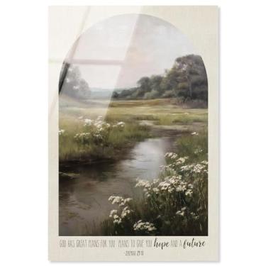 Imagem de God Has Great Plans Nature Acrylic Print Jesus Wall Art por Art Remedy, Pronto para pendurar, 25 x 38 cm