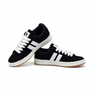 Imagem de Tenis Clássico Masculino King One, Adulto Cano Baixo Skate Tribute Style Academia Leve Confortável (Branco/Preto, BR, Adulto, Numérico, 42)