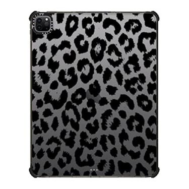 Imagem de CASETiFY Capa Impact para iPad Pro 12,9 polegadas (3ª/4ª/5ª/6ª geração) - Estampa de leopardo preta transparente - preto transparente