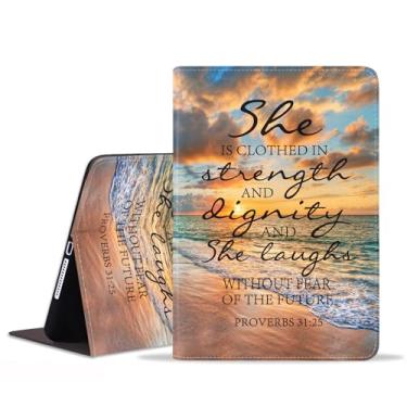 Imagem de FVAENDHIO Capa para Samsung Galaxy Tab S11 11 polegadas 2025 (Modelo: SM-X730/X736B), capa protetora de couro, capa inteligente com suporte ajustável, despertar/hibernar, citações cristãs, versículo
