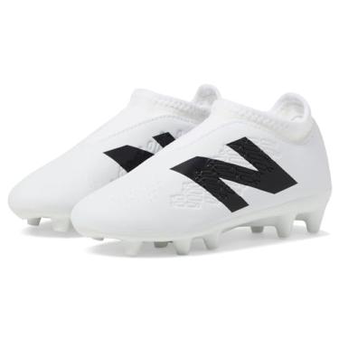 Imagem de New Balance Tênis de futebol infantil unissex Tekela Magique Fg V4+, Branco/Preto/Vermelho Verdadeiro, 13 Wide Little Kid